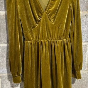 Shein mustard gold Velvet Dress